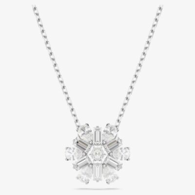 Swarovski Idyllia Rhodium Plated Crystal Snowflake Necklace 5691484