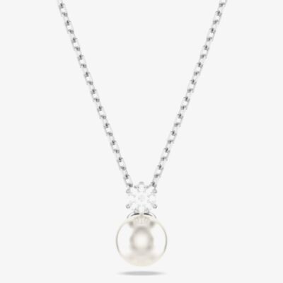 Swarovski Matrix Rhodium Plated Crystal Pearl Necklace 5693897