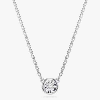 Swarovski Imber Rhodium Plated White Round Necklace 5696039