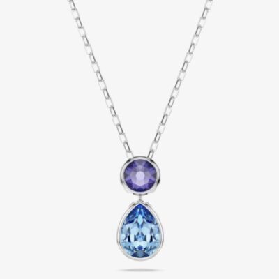 Swarovski Chroma Rhodium Plated Mixed Cut Crystal Pendant Necklace 5738473