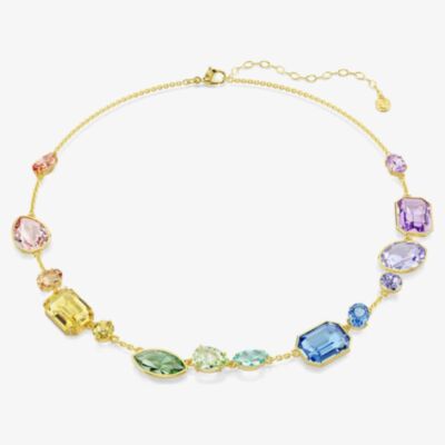 Swarovski Gema Gold Tone Plated Multicoloured Crystal Necklace 5741584