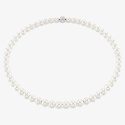 Swarovski Matrix Rhodium Plated White Crystal Pearl Necklace 5747746