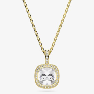 Swarovski Una Angelic 18ct Yellow Gold Cushion Cut Halo Pendant 5764761