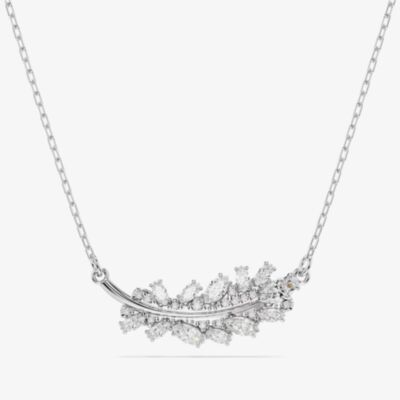 Swarovski Vienna Rhodium Plated Feather Pendant 5756111