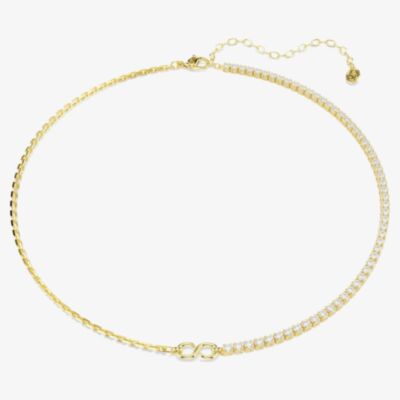 Swarovski Matrix 18ct Yellow Gold Plated Half Tennis Necklace 5747717