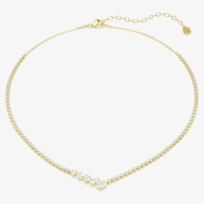 Swarovski Mesmera 18ct Yellow Gold Mixed Cut V Necklace 5747931