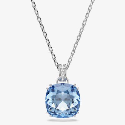 Swarovski Millenia Rhodium Plated Cushion Cut Blue Pendant 5760057
