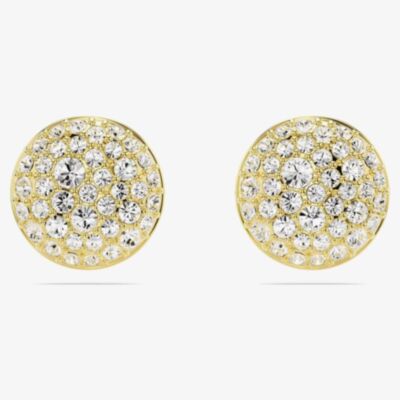 Swarovski Meteora Gold Plated White Crystal Stud Earrings 5683444