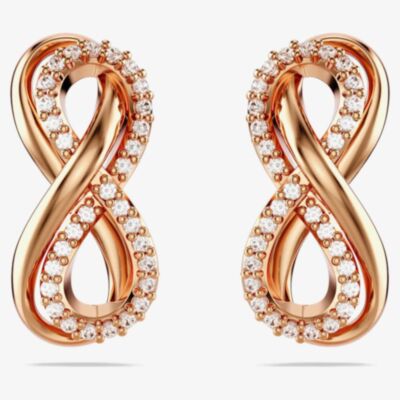 Swarovski Hyperbola Rose Gold Tone Plated Infinity Stud Earrings 5684085