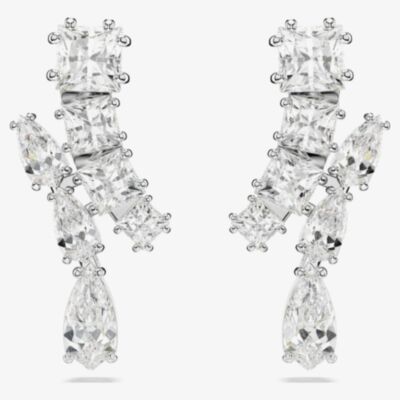 Swarovski Matrix Rhodium Plated Crystal Dropper Earrings 5700418