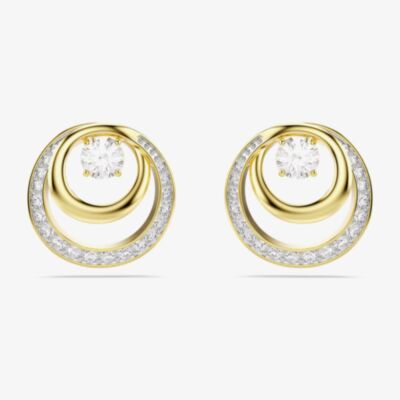 Swarovski Hyperbola Gold Tone Plated Crystal Stud Earrings 5740407