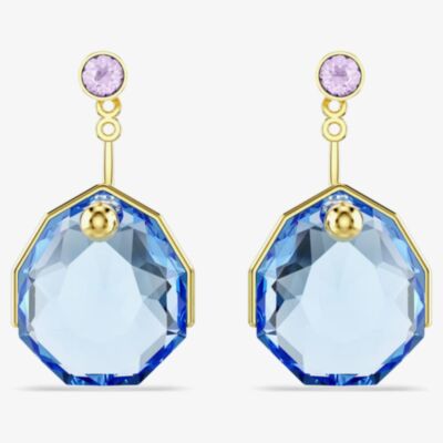 Swarovski Gema Gold Tone Plated Blue Crystal Ear Jackets 5737449