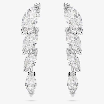 Swarovski Mesmera Rhodium Plated Marquise Cut Stud Earrings 5748007