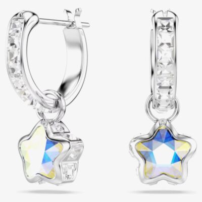 Swarovski Chroma Rhodium Plated Star Drop Earrings 5754172