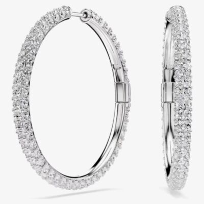 Swarovski Dextera Rhodium Plated Hoop Earrings 5754156