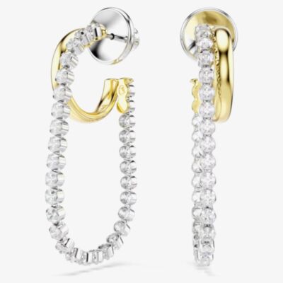 Swarovski Hyperbola Two Tone Hoop Earrings 5749366