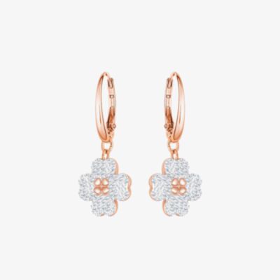 Swarovski Latisha Rose Gold Tone Flower Dropper Earrings 5420249