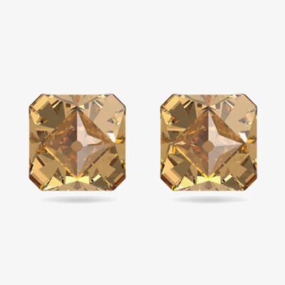 Swarovski Chroma Gold Tone Plated Yellow Crystal Stud Earrings 5613680