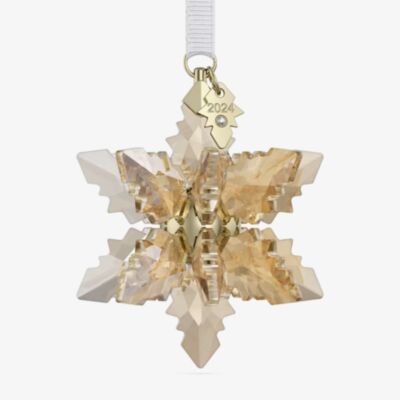 Swarovski Annual Edition Gold Tone 3D Festive Snowflake 2024 Ornament 5674348