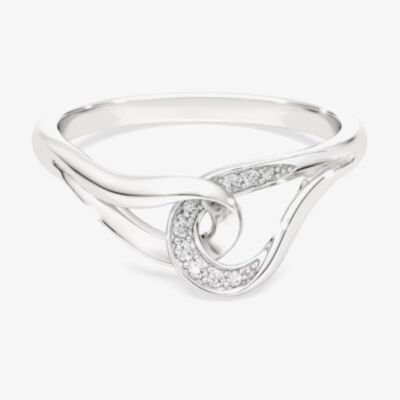 Swarovski Classica Sterling Silver Round Cut Interlocking Ring 5745563 55