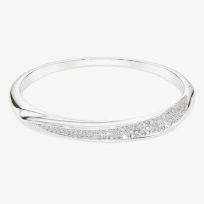 Swarovski Classica Sterling Silver Round Cut Twist Bangle 5764808