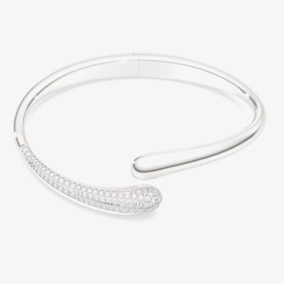 Swarovski Classical Sterling Silver Round Cut Open Bangle 5740348