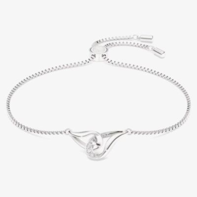 Swarovski Classical Sterling Silver Round Cut Interlocking Bracelet 5745569