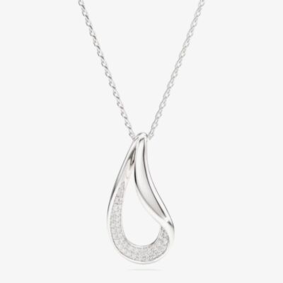 Swarovski Classical Sterling Silver Twisted Teardrop Pendant 5740344