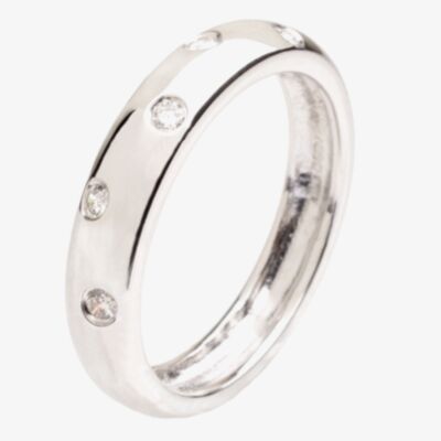 18ct White Gold Five Stone Diamond Set Band Ring 18DR170-W