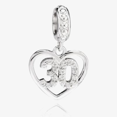 Rosa Lea 30 Pave Heart Dangle Charm AM-2THB012904