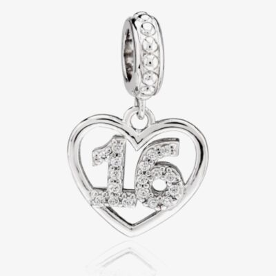 Rosa Lea 16 Pave Heart Dangle Charm AM-2THB004704