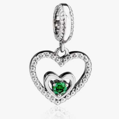Rosa Lea May Birthstone Heart Dangle Charm AM-2THB004204-Green