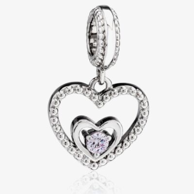 Rosa Lea June Birthstone Heart Dangle Charm AM-2THB004204-Lavender