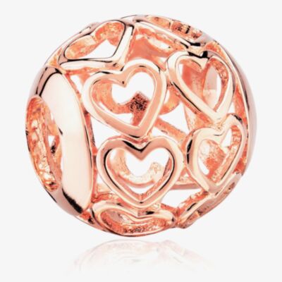 Rosa Lea Openwork Heart Rows Charm AM-2THB008006