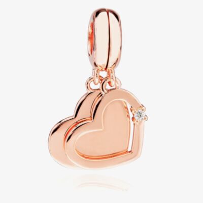 Rosa Lea Double Hearts Dangle Charm AM-2THB003006