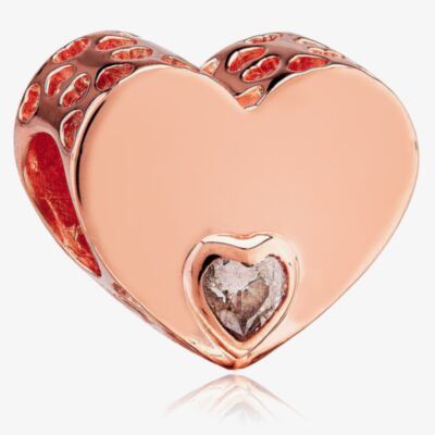 Rosa Lea White Offset Heart Charm AM-2THB005906-White