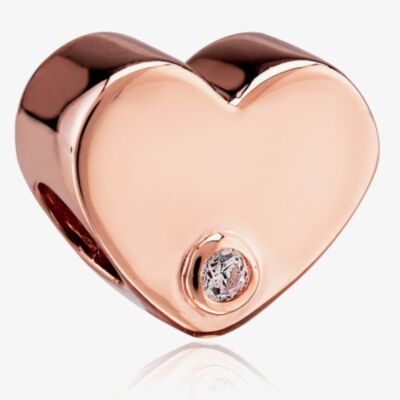 Rosa Lea White Offset Heart Charm AM-2THB006206-White