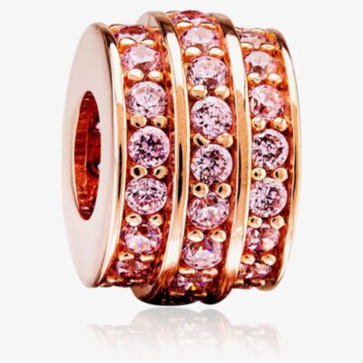 Rosa Lea Pink Three Row Barrel Charm AM-2THB003606-Pink