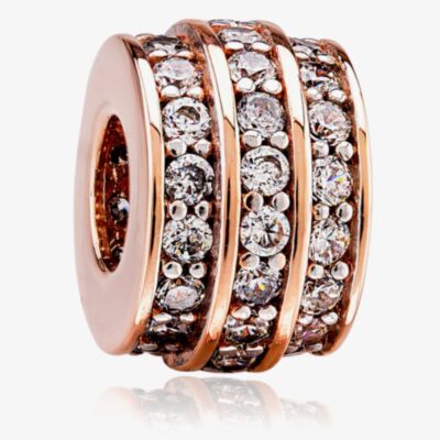 Rosa Lea White Three Row Barrel Charm AM-2THB003606-White