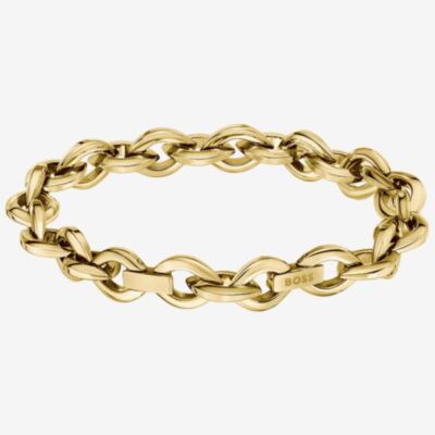 BOSS Fiora Gold Tone Oval Link Chain Bracelet 1580811