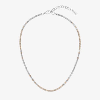 BOSS Kaspr Silver Tone Champagne Crystal Necklace 1580630