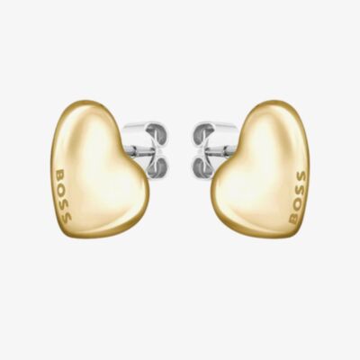 BOSS Honey Gold Plated Heart Stud Earrings 1580564