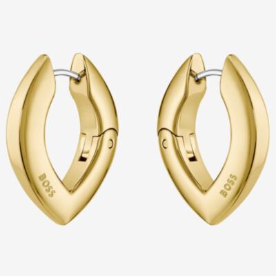 BOSS Fiora Gold Tone Oval Hoop Earrings 1580823