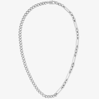 BOSS Matteini Stainless-Steel Curb and Figaro Chain Necklace 1580451