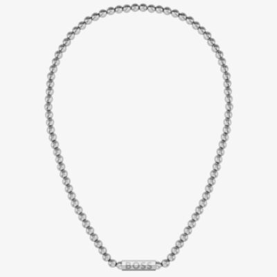 BOSS Beaded Sphere Logo Clasp Necklace 1580656