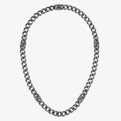 BOSS Mens Absolute Double B Black Steel Necklace 1580744