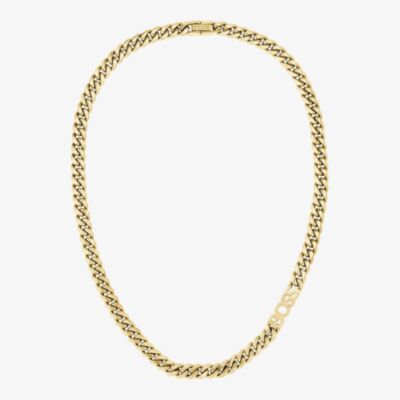 BOSS Kassy Gold Tone 8mm Logo Chain Necklace 1580770