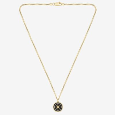 BOSS North Gold Tone Compass Pendant Necklace 1580842