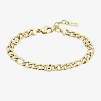 BOSS Gold Tone Double B Figaro Bracelet 1580635