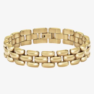BOSS Violet Yellow Gold Tone Plated Stainless Steel Link Bracelet 1580897